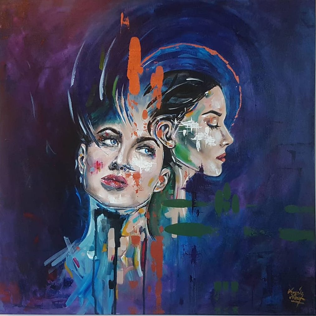 "cosmic sisters"
60 x 60 cm
Acrylic on canvas

